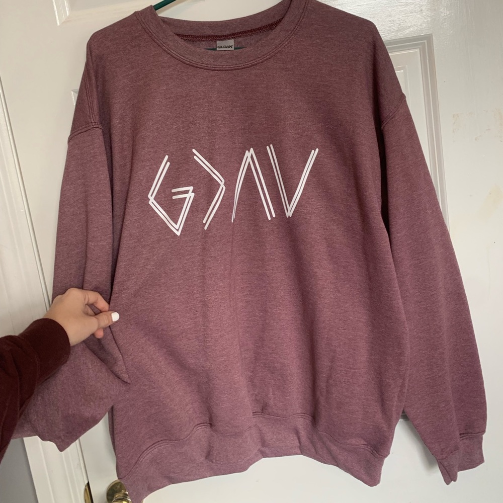 God is Greater than the highs and lows crew Neck